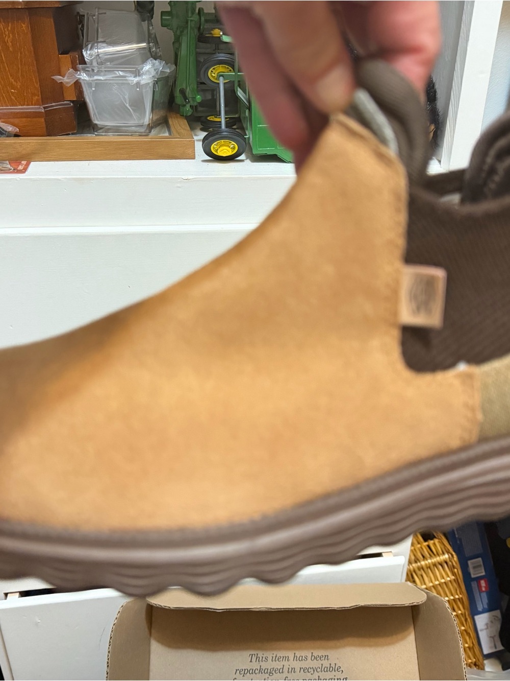 Hey Dude Women's Tan Suede Slip-On Ankle Booties